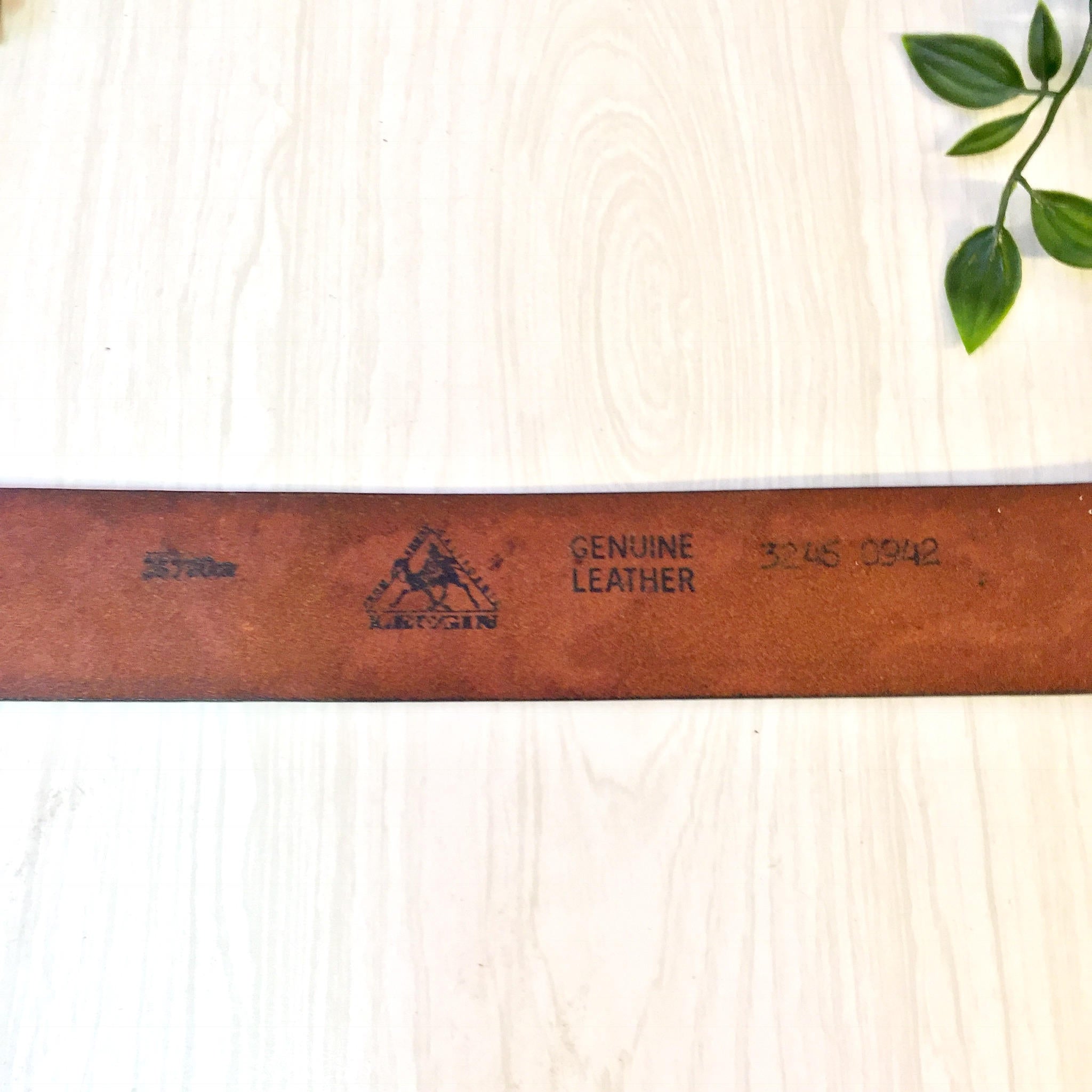 Vintage Leather Belt | Leegin Leather | Leegin Belt | Brown Leather belt | Brass Buckle | Mushroom Belt | Hippie | Bohemian | Tooled Belt |