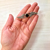 Vintage Silver Brooch, Sterling Silver, Vintage Jewelry, Black Onyx, Vintage Brooch, Pin, Abstract Design, Art Deco Pin, Gift for Mom,