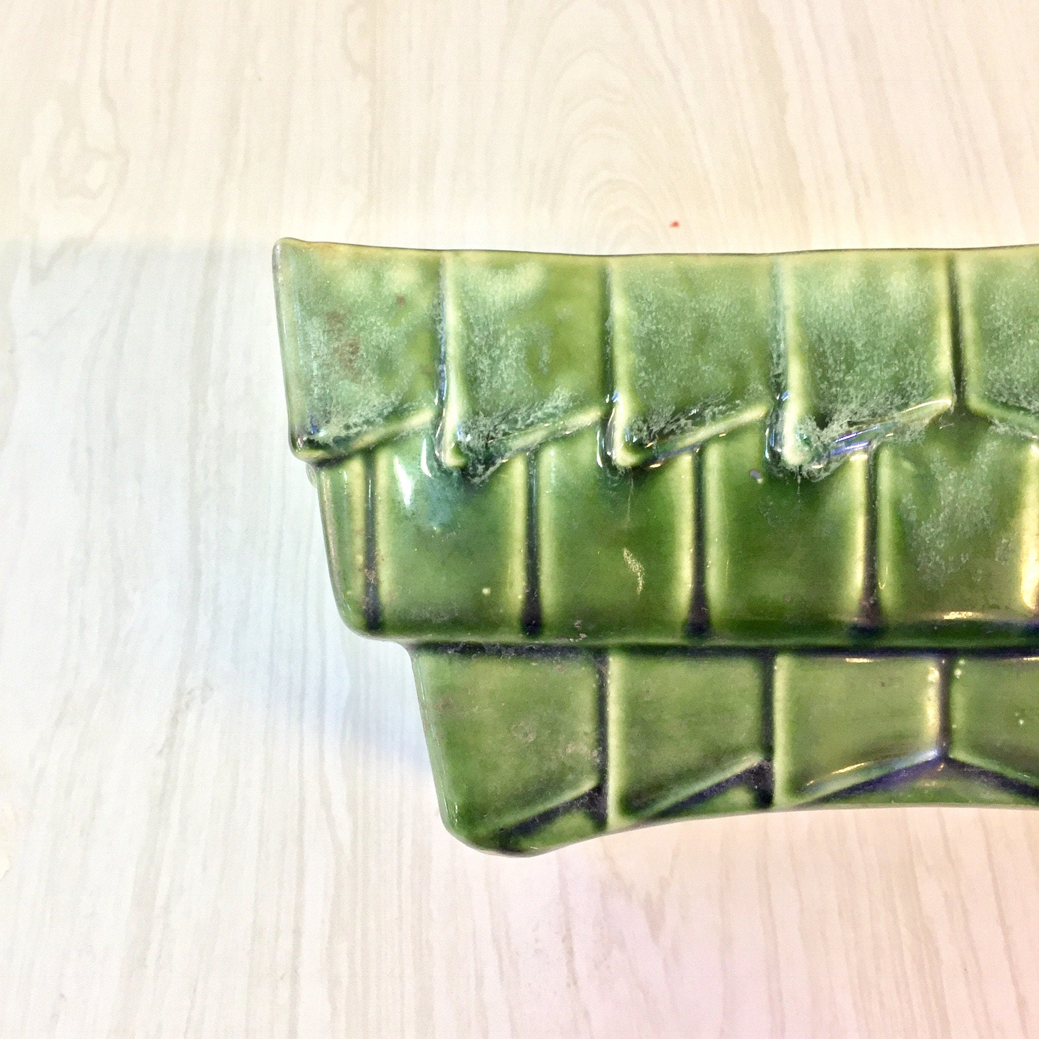 Vintage Green Planter, Cookson Pottery, Jardiniere Planter, Art Deco Planter, Green Pottery, Ceramic, Window Planter, Plant Holder, Flowers,