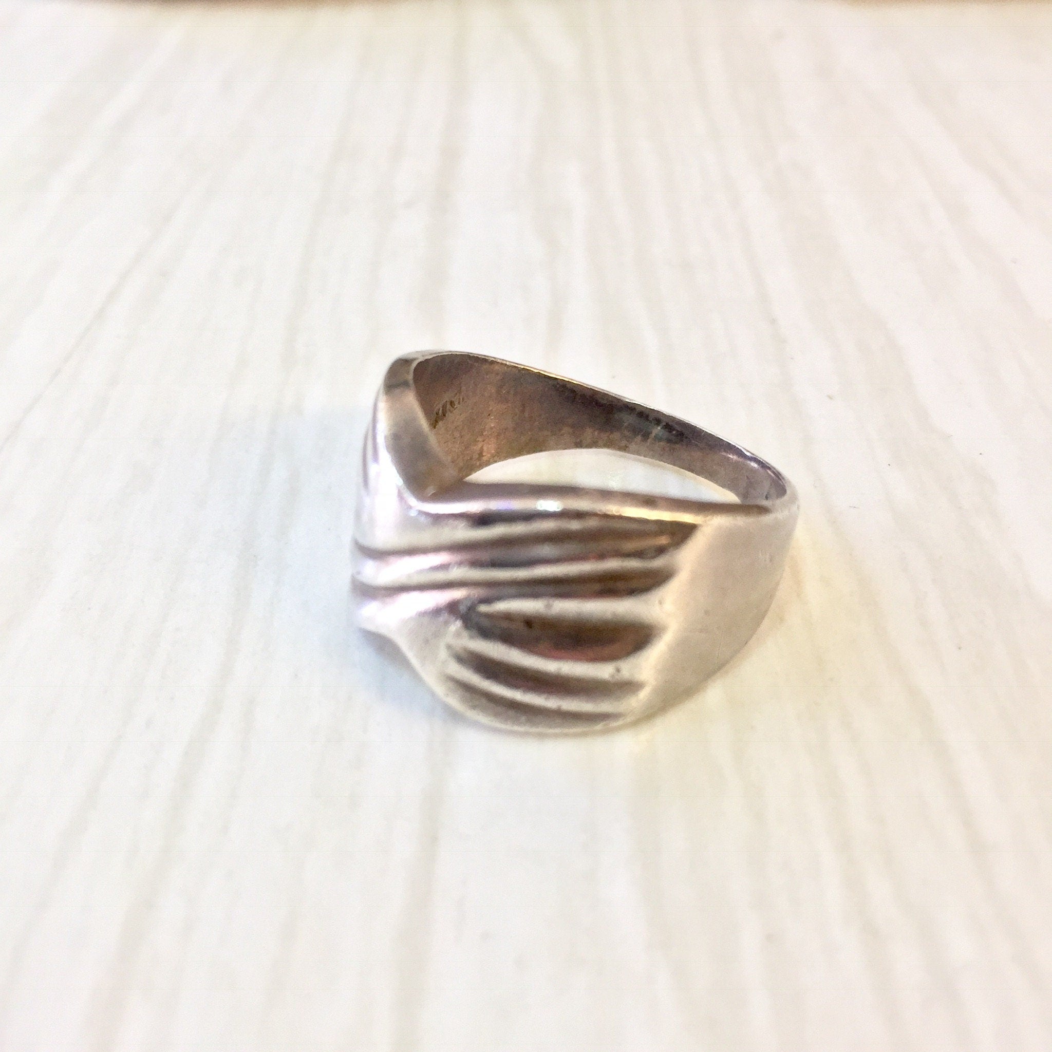 Vintage Silver Ring, Sterling Silver, Vintage Jewelry, Band Ring, Statement Jewelry, Wide Band Ring, X Design, Gift for Mom, Mothers Day