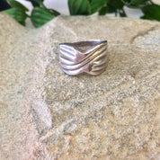 Vintage Silver Ring, Sterling Silver, Vintage Jewelry, Band Ring, Statement Jewelry, Wide Band Ring, X Design, Gift for Mom, Mothers Day