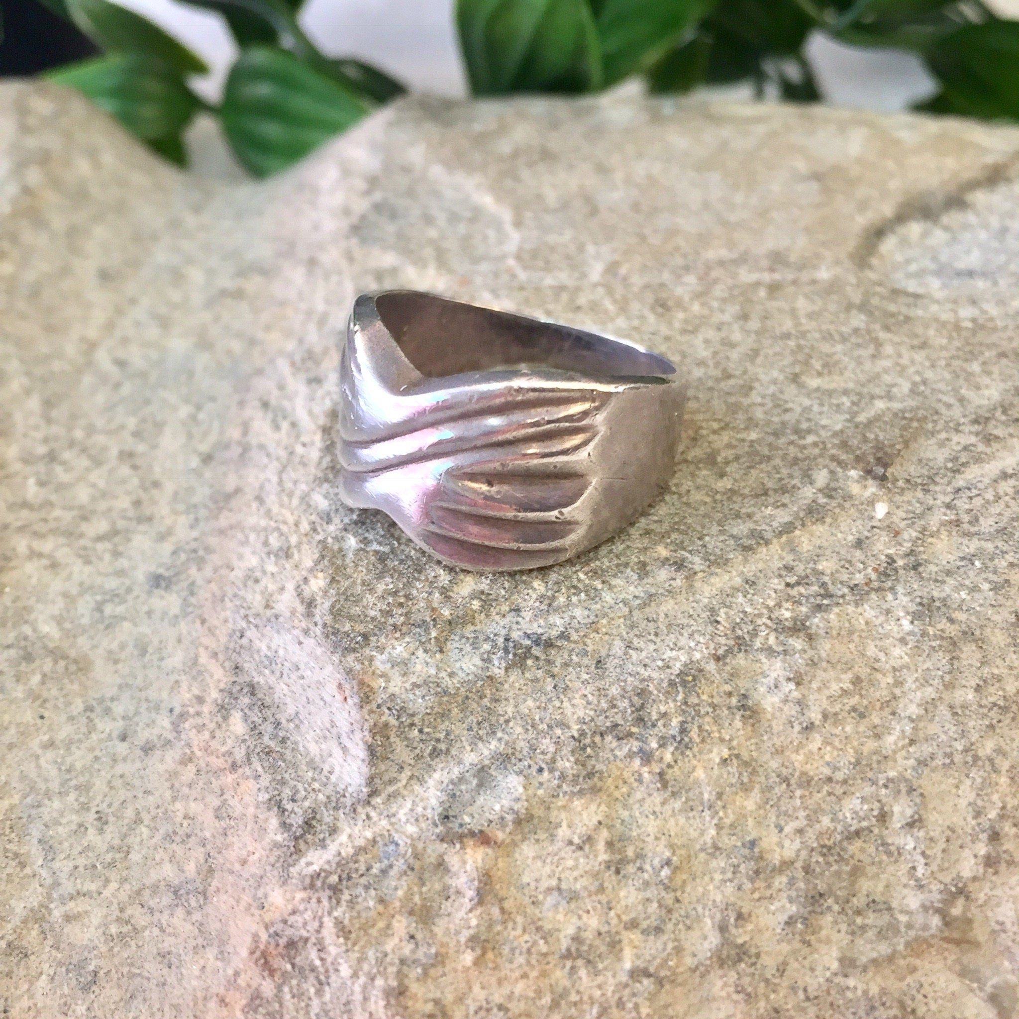 Vintage Silver Ring, Sterling Silver, Vintage Jewelry, Band Ring, Statement Jewelry, Wide Band Ring, X Design, Gift for Mom, Mothers Day