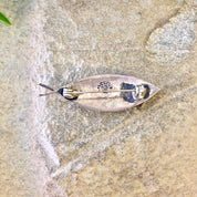Vintage Silver Brooch, Sterling Silver, Fish Brooch, Vintage Jewelry, Abalone Jewelry, Shell Brooch, Fish Pin, Iridescent Brooch, Purple,