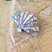 Vintage Silver Brooch, Sterling Silver, Vintage Pendant, Vintage Jewelry, Abalone Jewelry, Shell Jewelry, Fan Brooch, Fan Jewelry, Abalone,