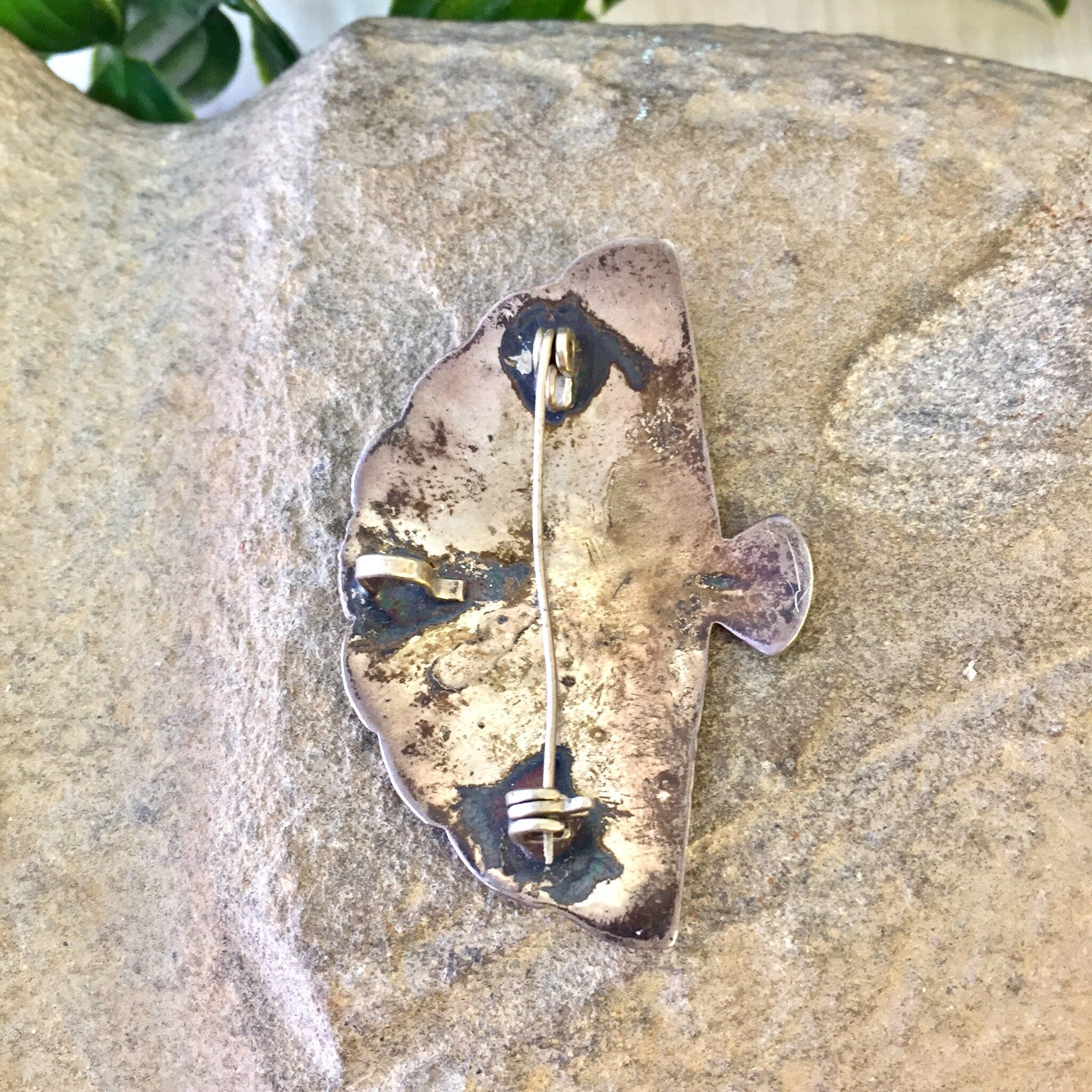 Vintage Silver Brooch, Sterling Silver, Vintage Pendant, Vintage Jewelry, Abalone Jewelry, Shell Jewelry, Fan Brooch, Fan Jewelry, Abalone,