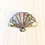 Vintage Silver Brooch, Sterling Silver, Vintage Pendant, Vintage Jewelry, Abalone Jewelry, Shell Jewelry, Fan Brooch, Fan Jewelry, Abalone,