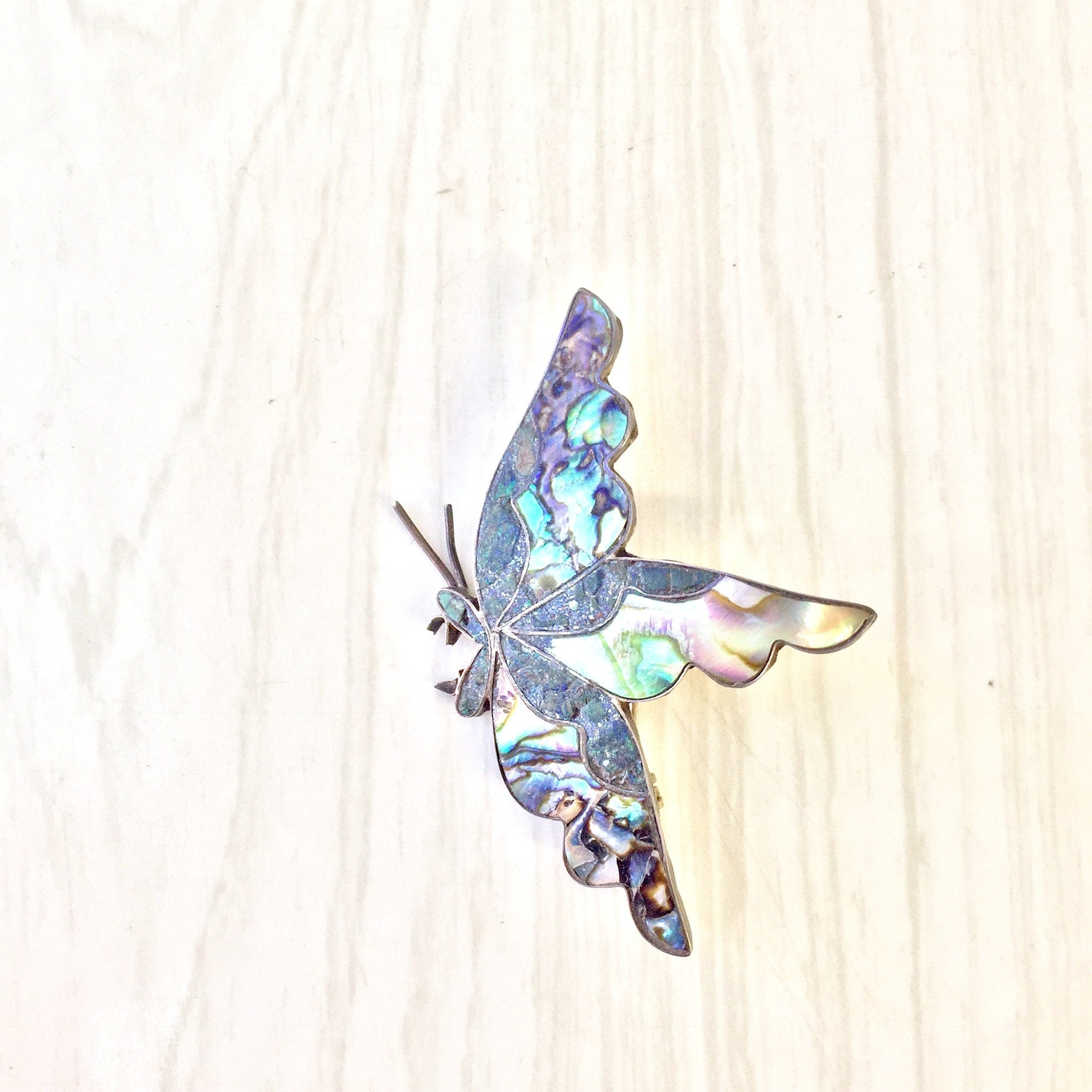 Vintage Silver Brooch, Sterling Silver, Vintage Jewelry, Butterfly Brooch, Abalone Jewelry, Butterfly, Vintage Pin, Butterfly Pin, Purple