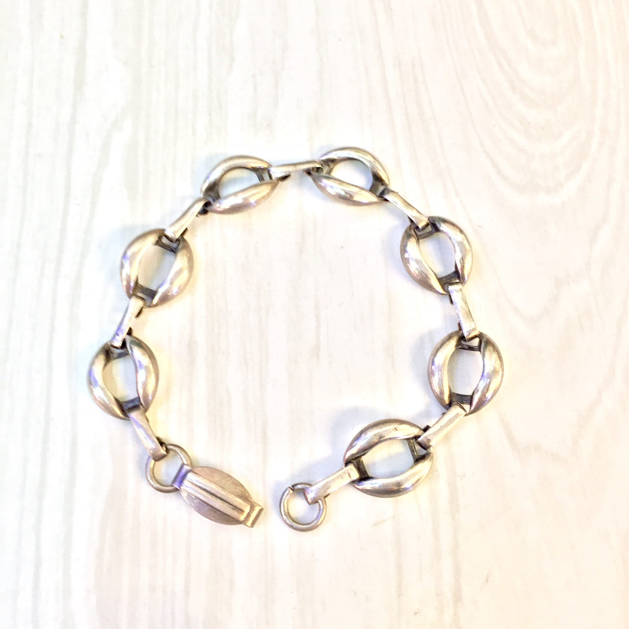 Vintage Silver Bracelet | Link Bracelet | Vintage Jewelry | Sterling Silver | Valentines Day | Simple Bracelet | Silver | Jewelry | Bracelet