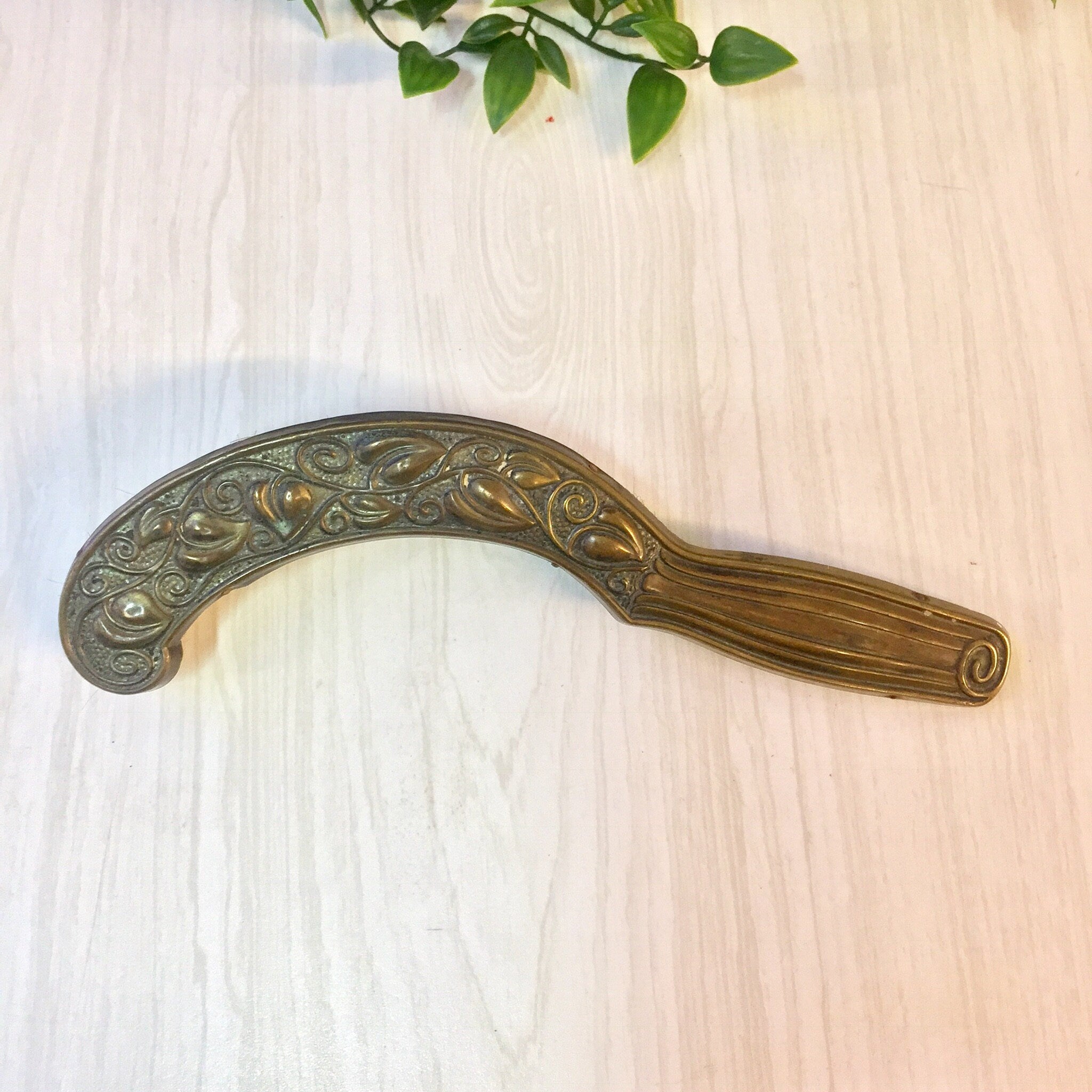 Antique Crumb Dustpan, Butlers Dustpan, Art Nouveau Style, Crumb Dustpan, Ornate Dustpan, Brush, Copper, Brass, Antique Dustpan, Crumb Brush