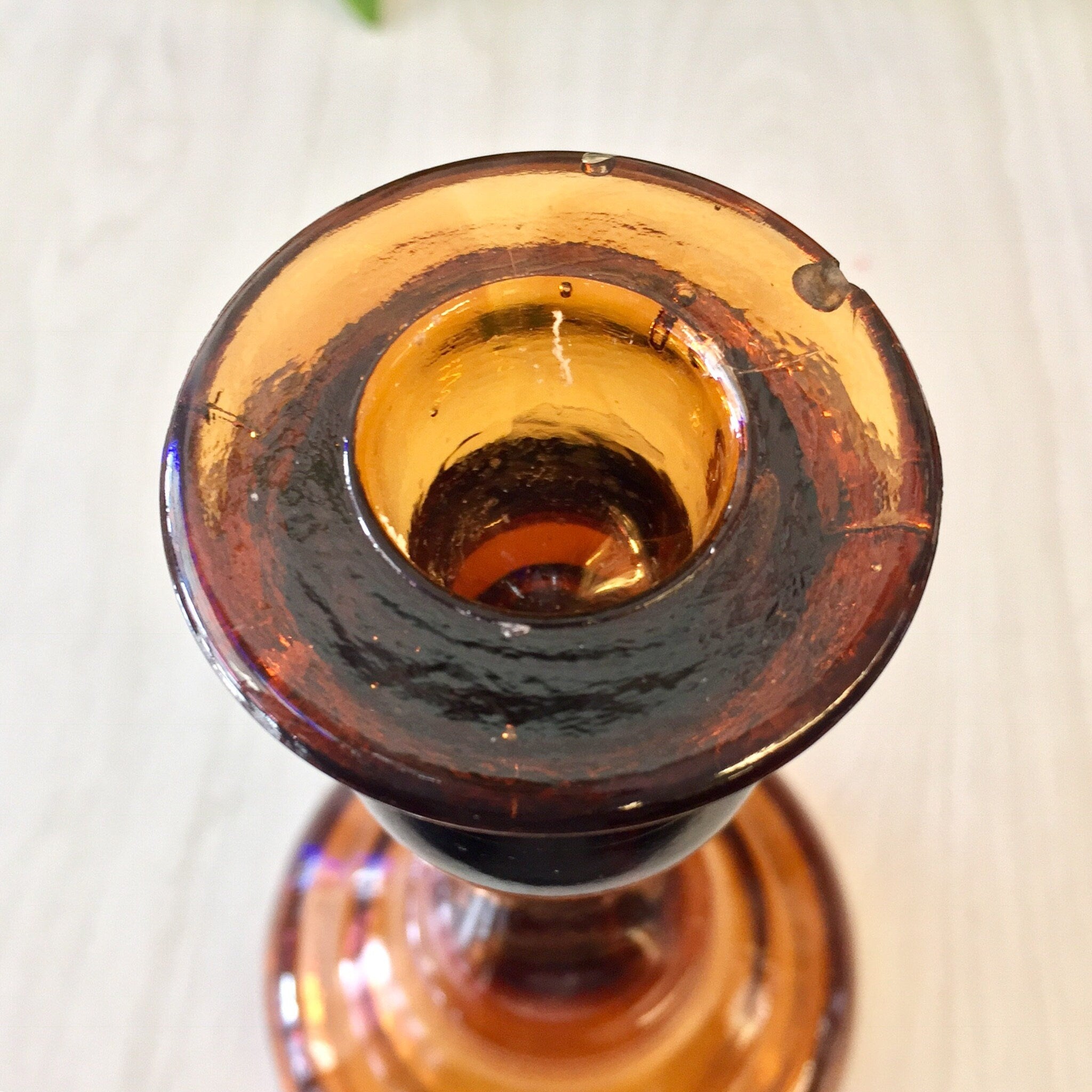 Vintage Glass Candlesticks, Amber Glass, Brown Glass, Candlesticks, Candlestick Holders, Amber Candlesticks, Vintage Glass, Vintage Lighting