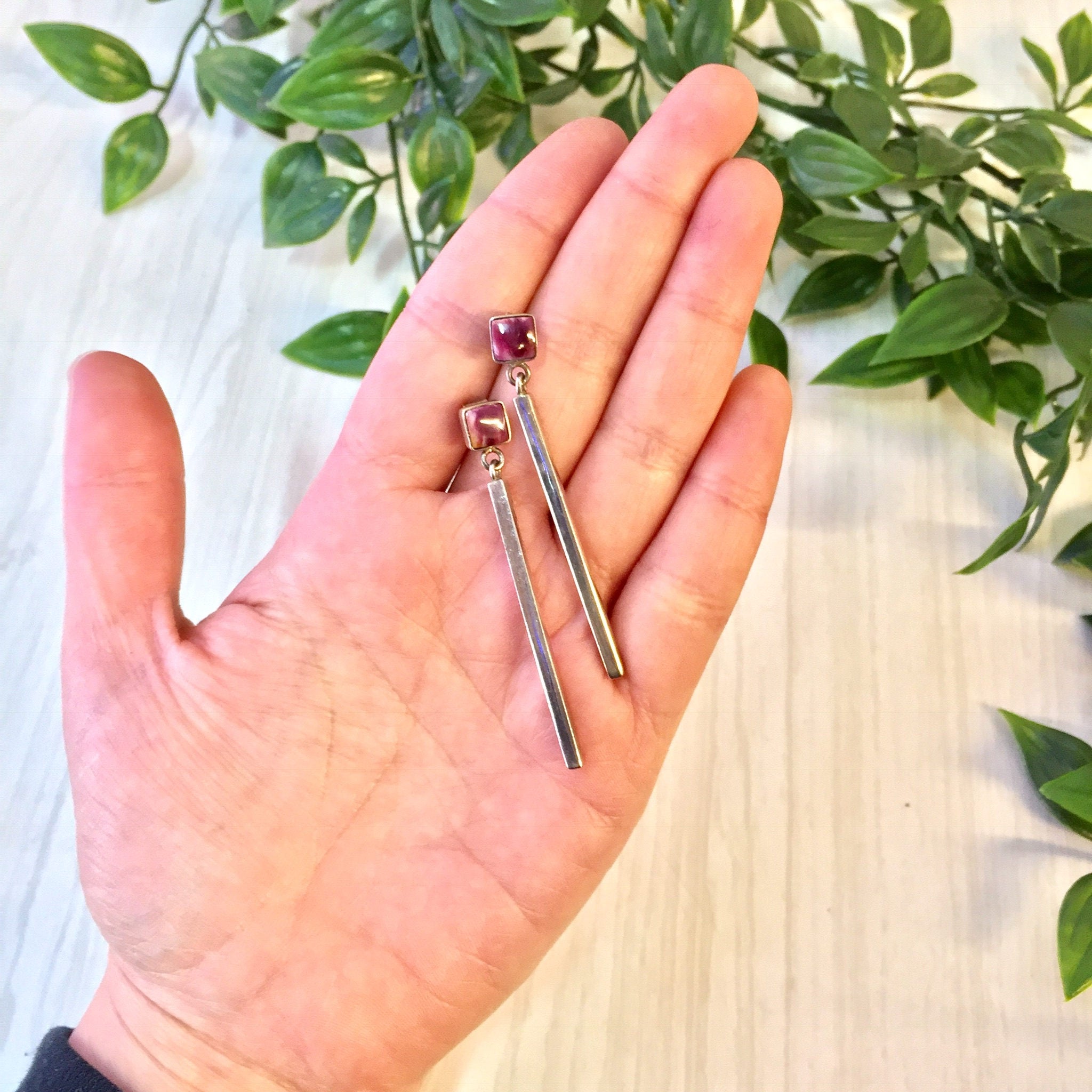 Vintage Silver Earrings | Pink Rhodochrosite | Vintage Jewelry | Rhodochrosite Jewelry | Sterling Earrings | Sterling Silver | Valentines
