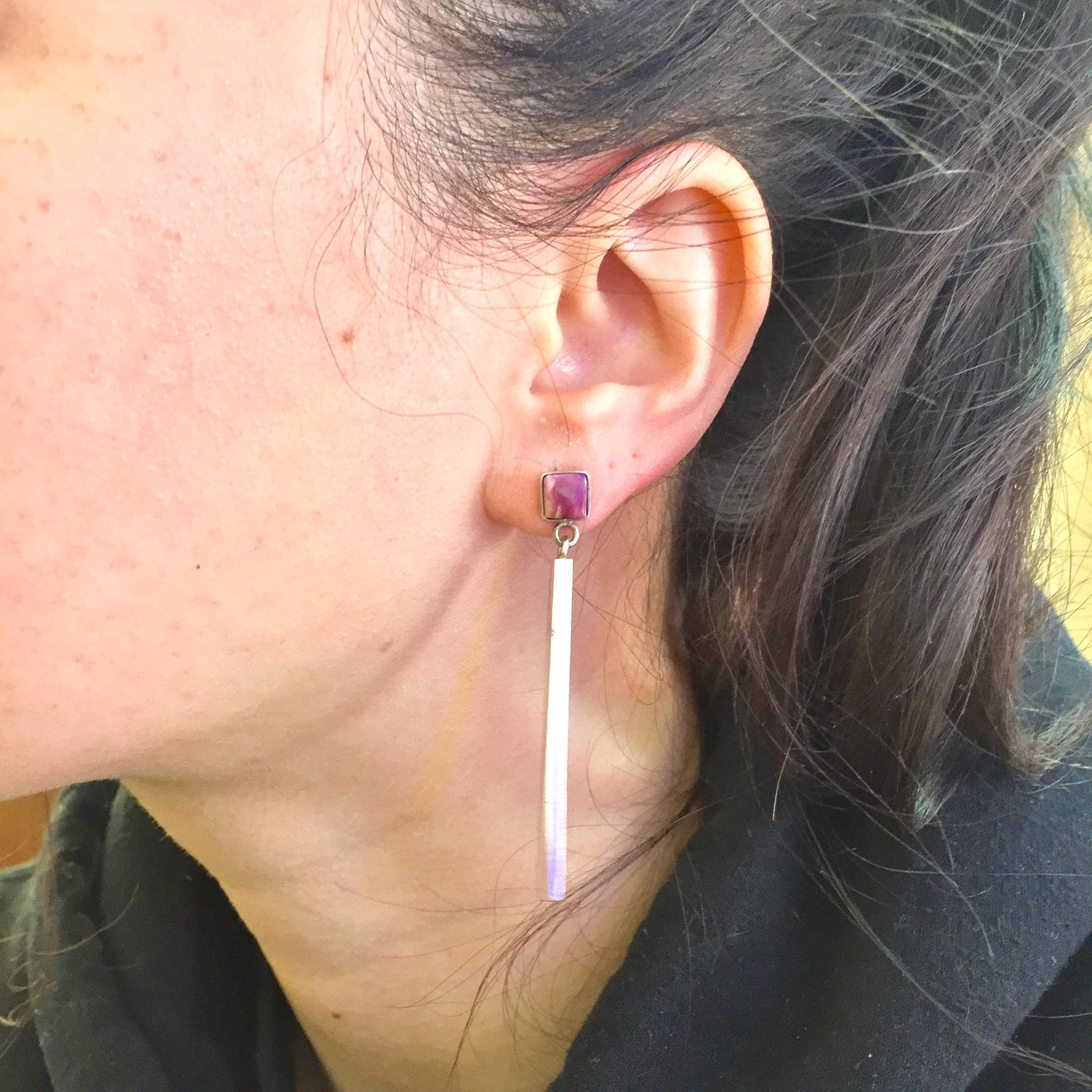 Vintage Silver Earrings | Pink Rhodochrosite | Vintage Jewelry | Rhodochrosite Jewelry | Sterling Earrings | Sterling Silver | Valentines