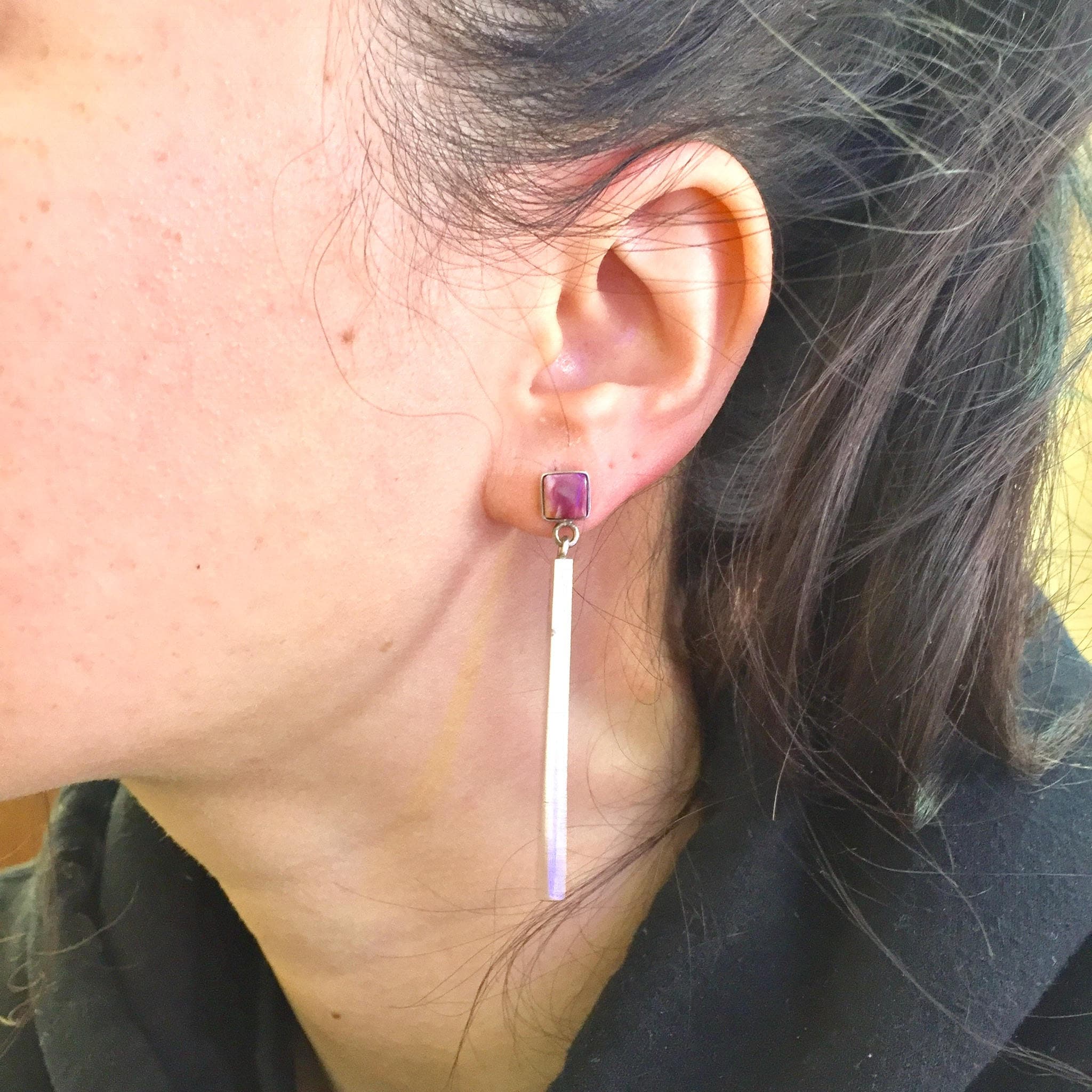 Vintage Silver Earrings | Pink Rhodochrosite | Vintage Jewelry | Rhodochrosite Jewelry | Sterling Earrings | Sterling Silver | Valentines