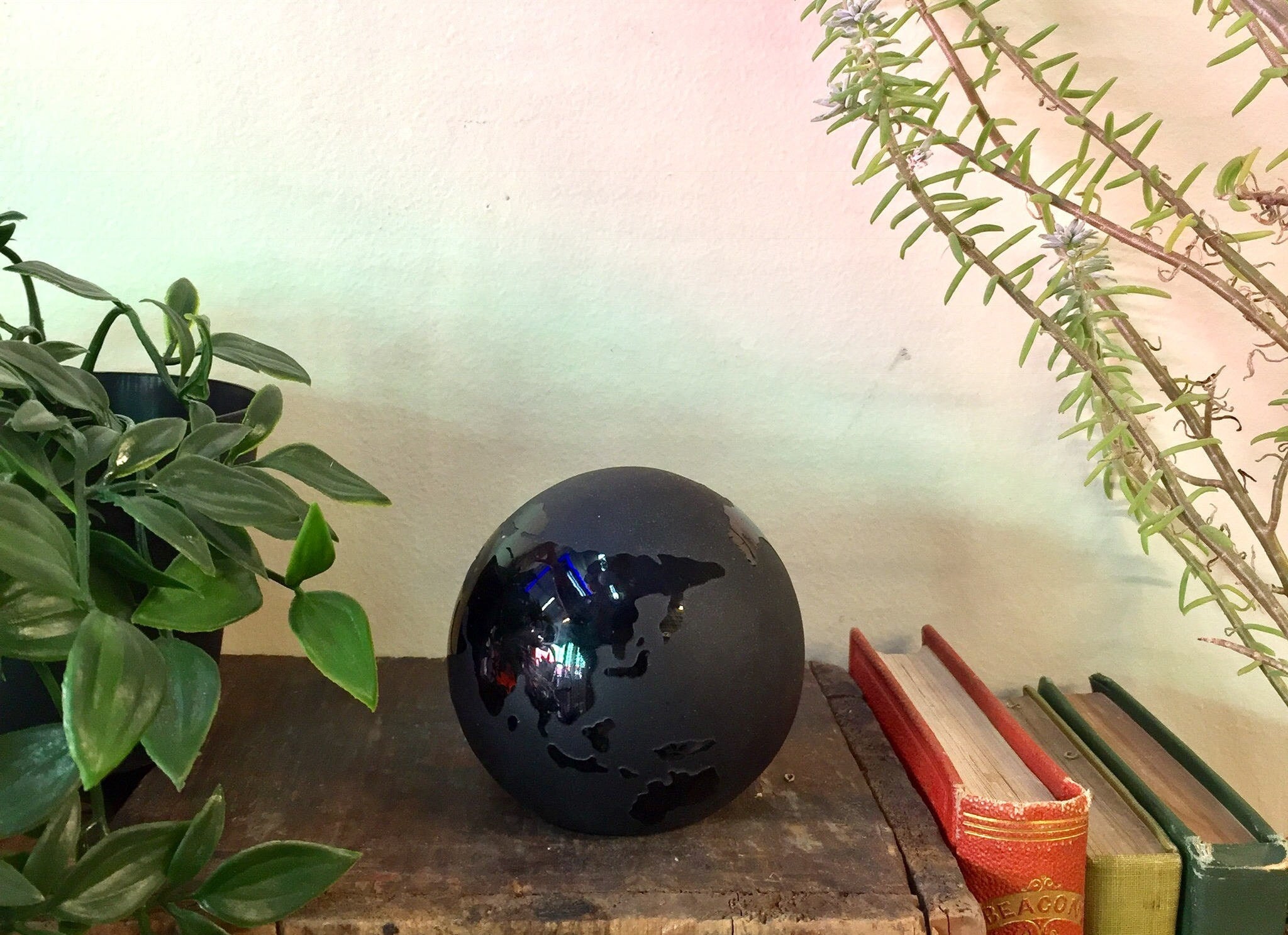 Vintage Paperweight | Vintage Home Decor | Globe | Earth | Office | Black Globe | Matte Black | Small Globe | Paperweight | Glass | Desk