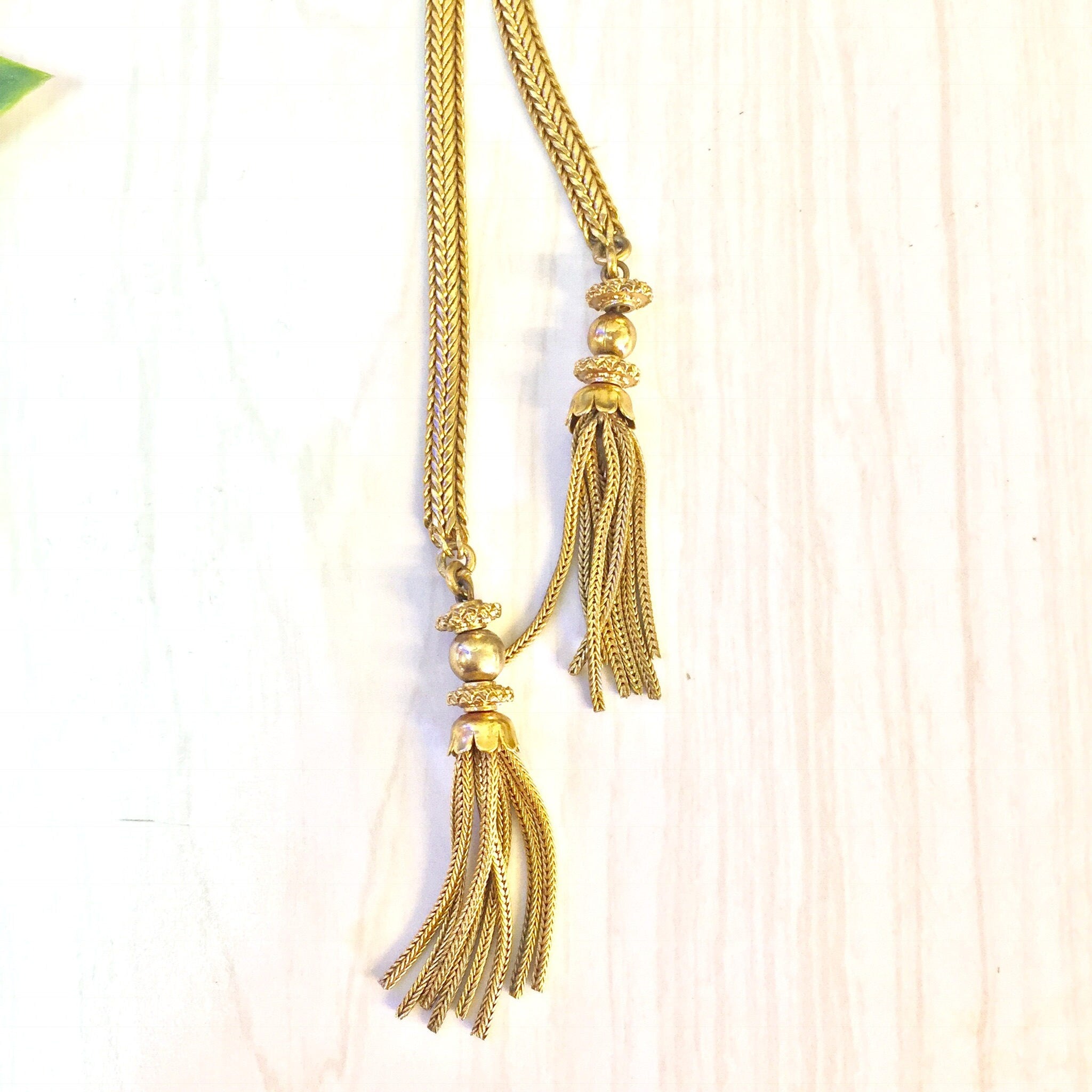 Vintage Necklace | Gold Tone | Vintage Jewelry | Bolo Tie Necklace | Tassel Necklace | Bolo Tie | Statement Jewelry | Valentines day | Gift