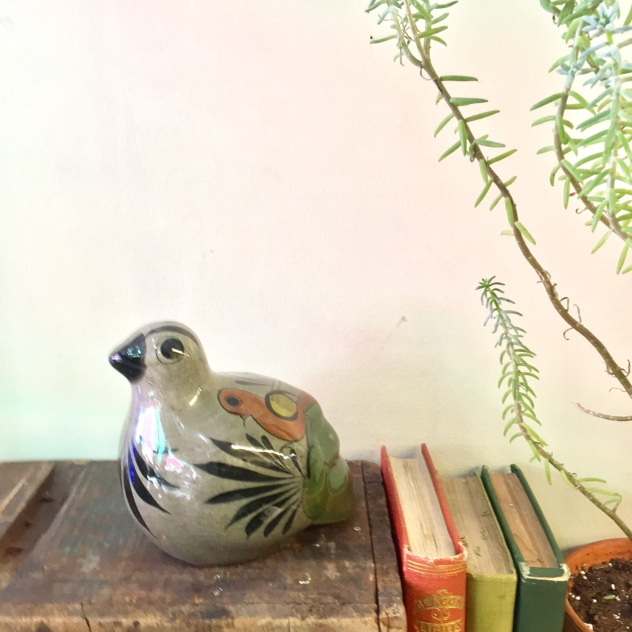 Vintage Tonala Bird | Tonala Style Pottery | Midcentury Modern | MCM Decor | Vintage Pottery | Bird | Quail | Glazed | Ceramic | Mexican