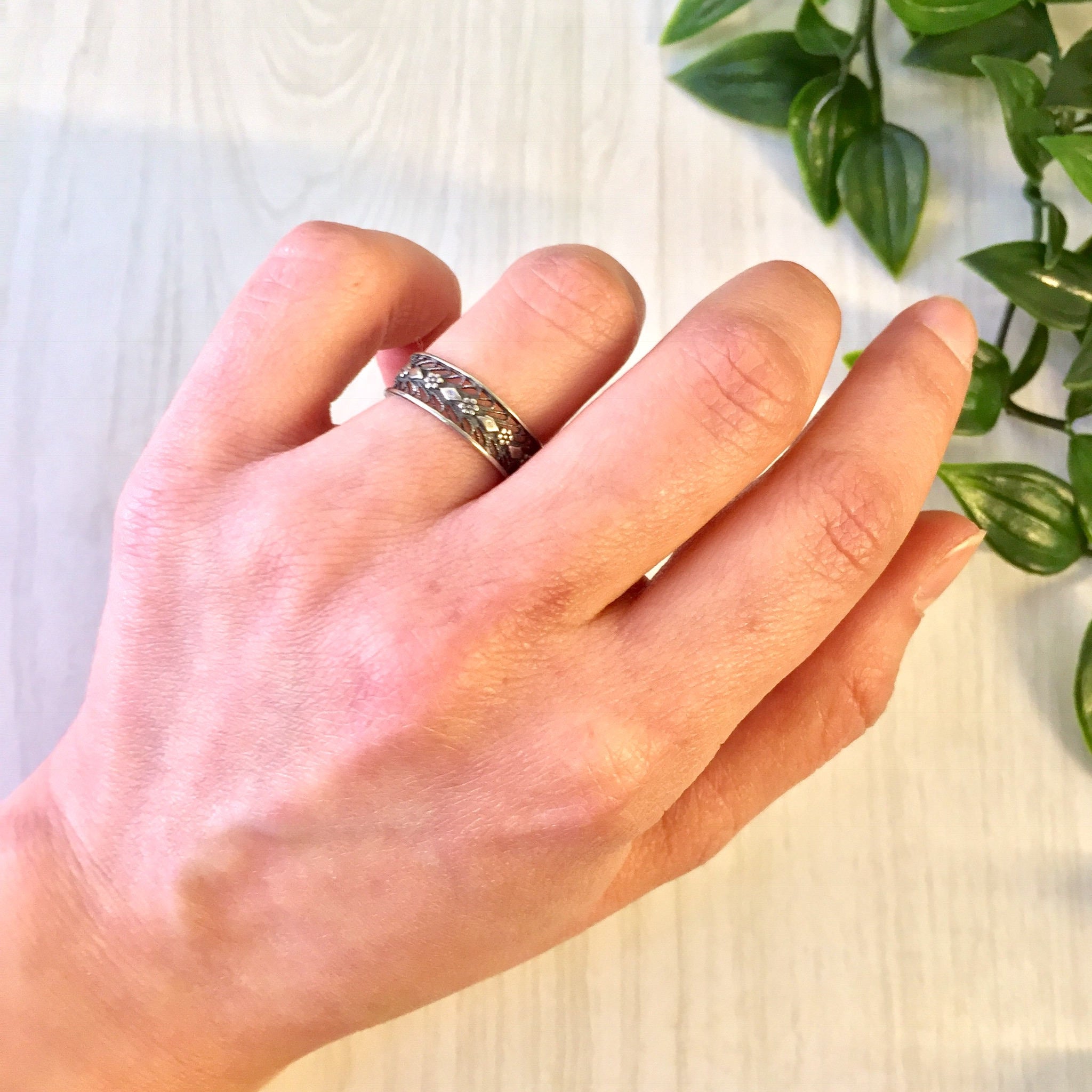 Vintage Silver Ring | Floral Ring | Cut Out Ring | Vintage Jewelry | Filagree | Diamond Shape | Engagement Jewelry | Wedding Band | Gift