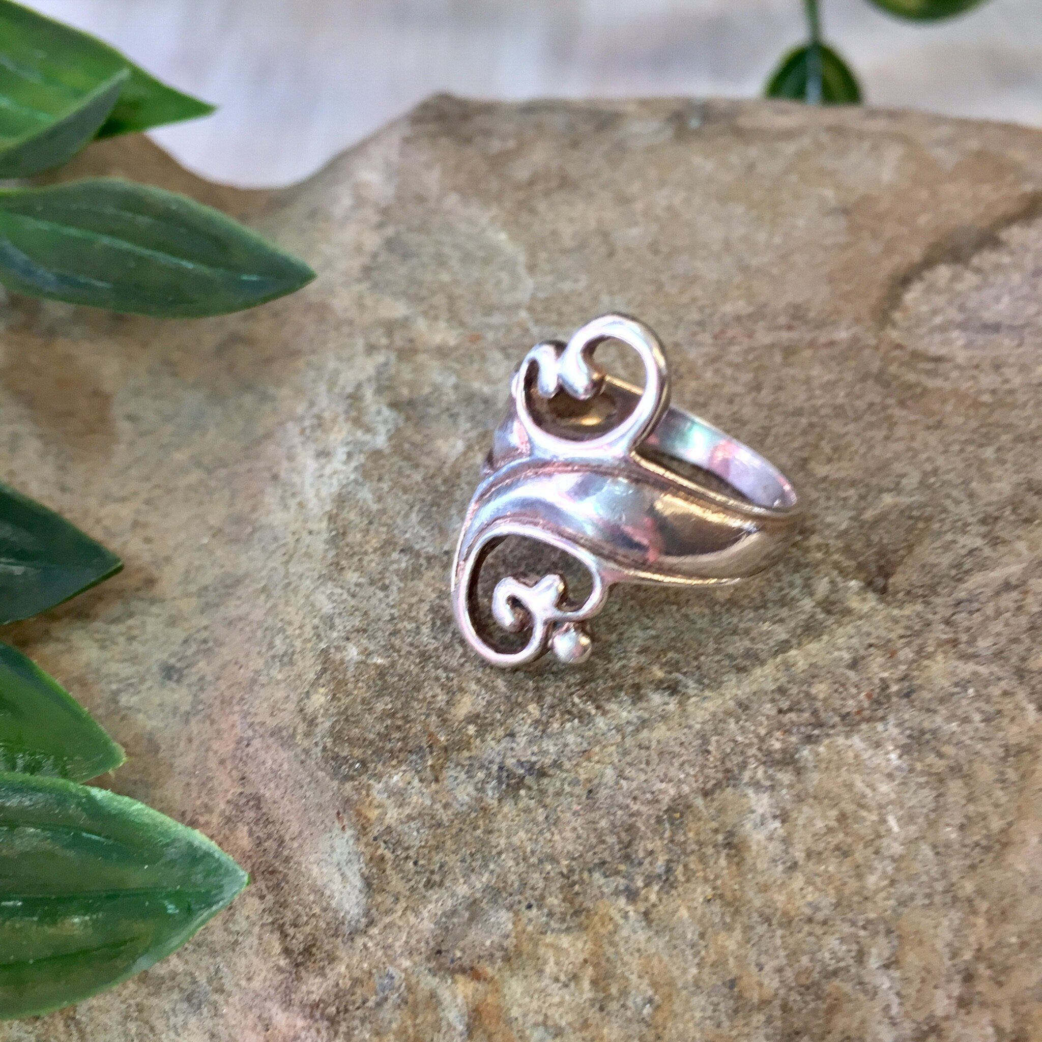 Vintage Silver Ring, Swirl Design Ring, Sterling Silver, Vintage Jewelry, Statement Ring, 925, Gift for Mom, Mother's Day Gift,
