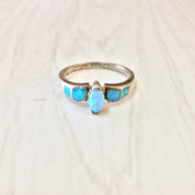 Vintage Silver Ring, Opal Ring, Vintage Jewelry, Sterling Silver, Opal Jewelry, Inlayed Opal Stones, Large Ring, Men's Ring, Thumb Ring