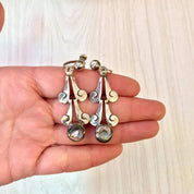 Vintage Silver Earrings, Screw Back Earrings, Abalone Earrings, Vintage Jewelry, Statement Jewelry, Sterling Silver, 925, Made in Mexico,