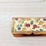 Vintage Pocket Comb, Stratton Comb, Folding Comb, Floral Comb, Made in Stratton England, Flowers, Floral Print, Small, Metal, Travel Size