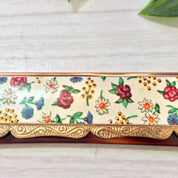 Vintage Pocket Comb, Stratton Comb, Folding Comb, Floral Comb, Made in Stratton England, Flowers, Floral Print, Small, Metal, Travel Size