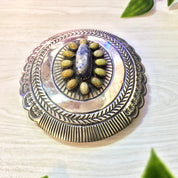 Concho Belt Buckle | Silver Concho | Belt Buckle | Vintage Concho | Sterling Silver | Blue Lapis | Green | Concho Belt | Navajo Buckle