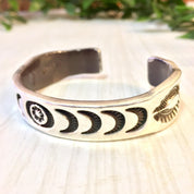 Vintage Hopi Cuff | Silver Cuff Bracelet | Hopi Jewelry | Sun | Moon | Stars | Stamped Cuff | Rare Hopi Cuff | Vintage Jewelry | Gift Idea