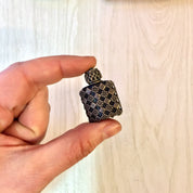 Vintage Perfume Bottle, Small Vintage Bottle, Sterling Silver Bottle, Vintage Bottle, Mini Bottle, Flowers, Turquoise, Silver and Glass