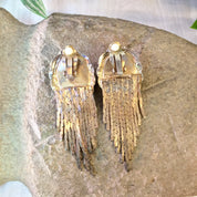 Vintage Clip On Earrings, Vintage Jewelry, Clip On Earrings, Dangle Earrings, Black, Silver, Silver Tone Jewelry, Statement Jewelry,Earrings