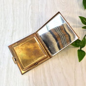 Vintage Volupte Compact, Vintage Compact, Mother of Pearl, Inlayed Stones, Gold Compact, White Compact, Iridescent, Vanity, Volupte, Gift