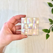 Vintage Volupte Compact, Vintage Compact, Mother of Pearl, Inlayed Stones, Gold Compact, White Compact, Iridescent, Vanity, Volupte, Gift