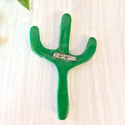 Vintage Cactus Brooch, Cactus Pin, Vintage Jewelry, Vintage Brooch, Green Cactus, Plant Lover, Crazy Plant Lady, Vintage Pin, Wooden Pin