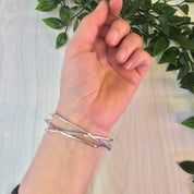 Vintage Silver Bracelet | Bangle Bracelet | Vintage Jewelry | Geometric Jewelry | Hexagon | Three Piece Bangle | Sterling Silver | Bracelet