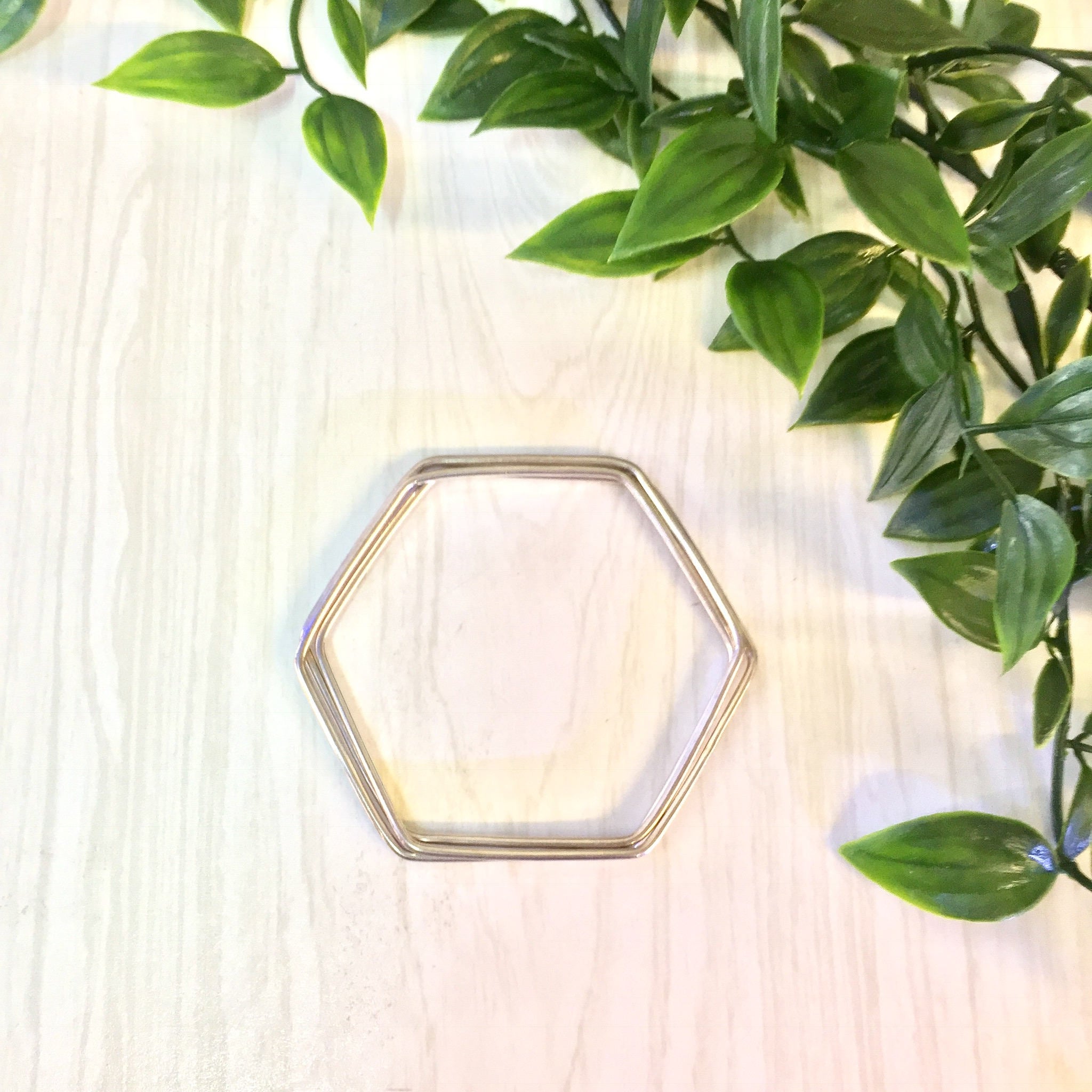 Vintage Silver Bracelet | Bangle Bracelet | Vintage Jewelry | Geometric Jewelry | Hexagon | Three Piece Bangle | Sterling Silver | Bracelet