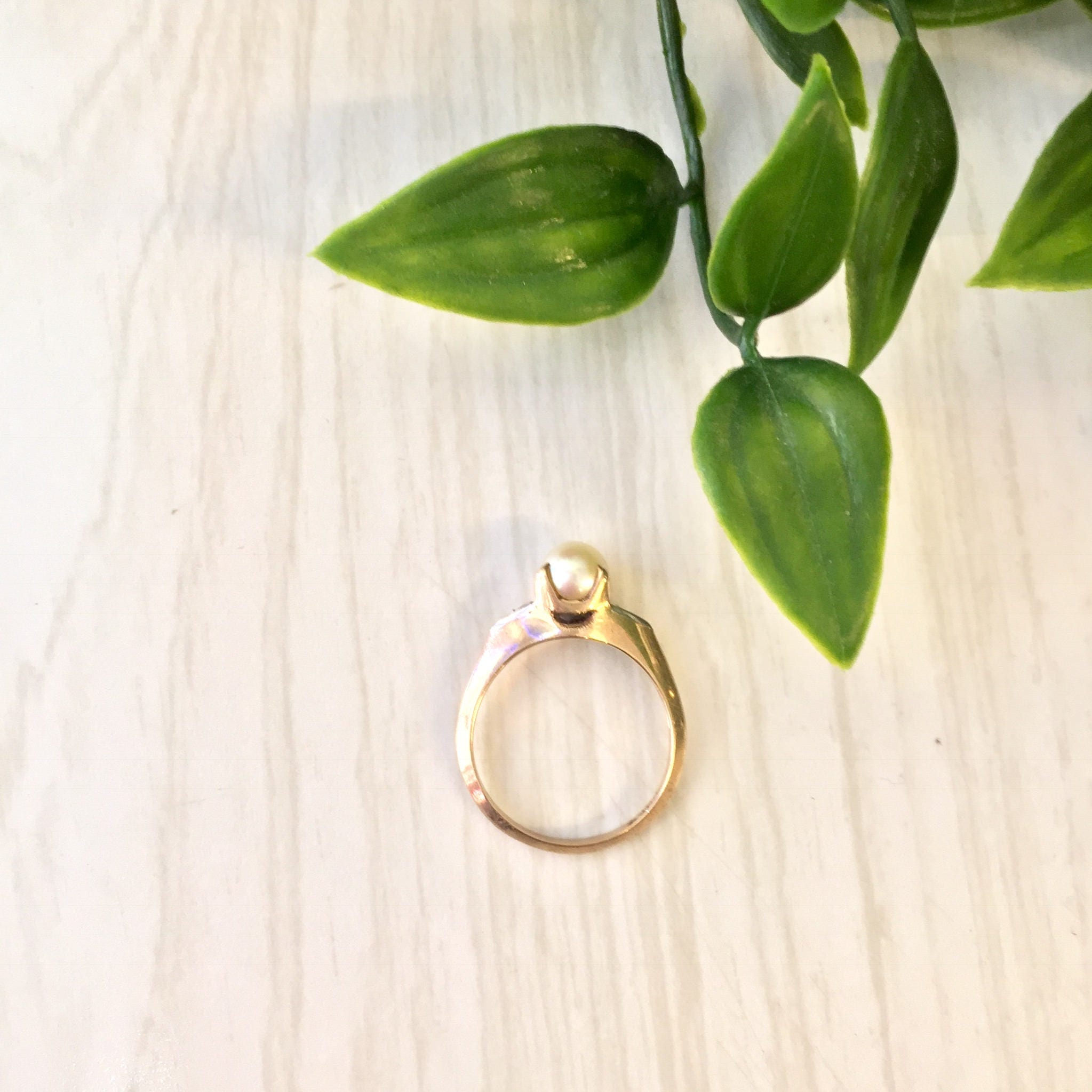 Vintage Gold Ring | 10 K Yellow Gold | Yellow Gold Ring | Pearl Ring | Vintage Jewelry | Diamond Ring | Gold Jewelry | Engagement Ring |