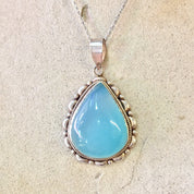 Vintage Silver Pendant | Opalite Pendant | Vintage Jewelry | Sterling Silver | Opalite Jewelry | Blue | Green | Vintage Necklace | Pendant