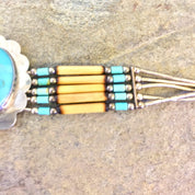 Vintage Beaded Bracelet | Turquoise Bracelet | Beaded Jewelry | Vintage Jewelry | Sterling Silver | Multi Strand | Turquoise | Flower | Gift