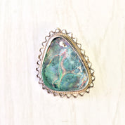 Vintage Silver Pendant, Vintage Silver Brooch, Sterling Silver, Vintage Necklace, Iridescent Stone, Green, Blue, Vintage Pin,Vintage Jewelry