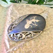 Siam Sterling Brooch, Vintage Brooch, Sterling Silver, Vintage Jewelry, Nielloware, Goddess of Lightening, Mekhala, Silver Brooch, Asian