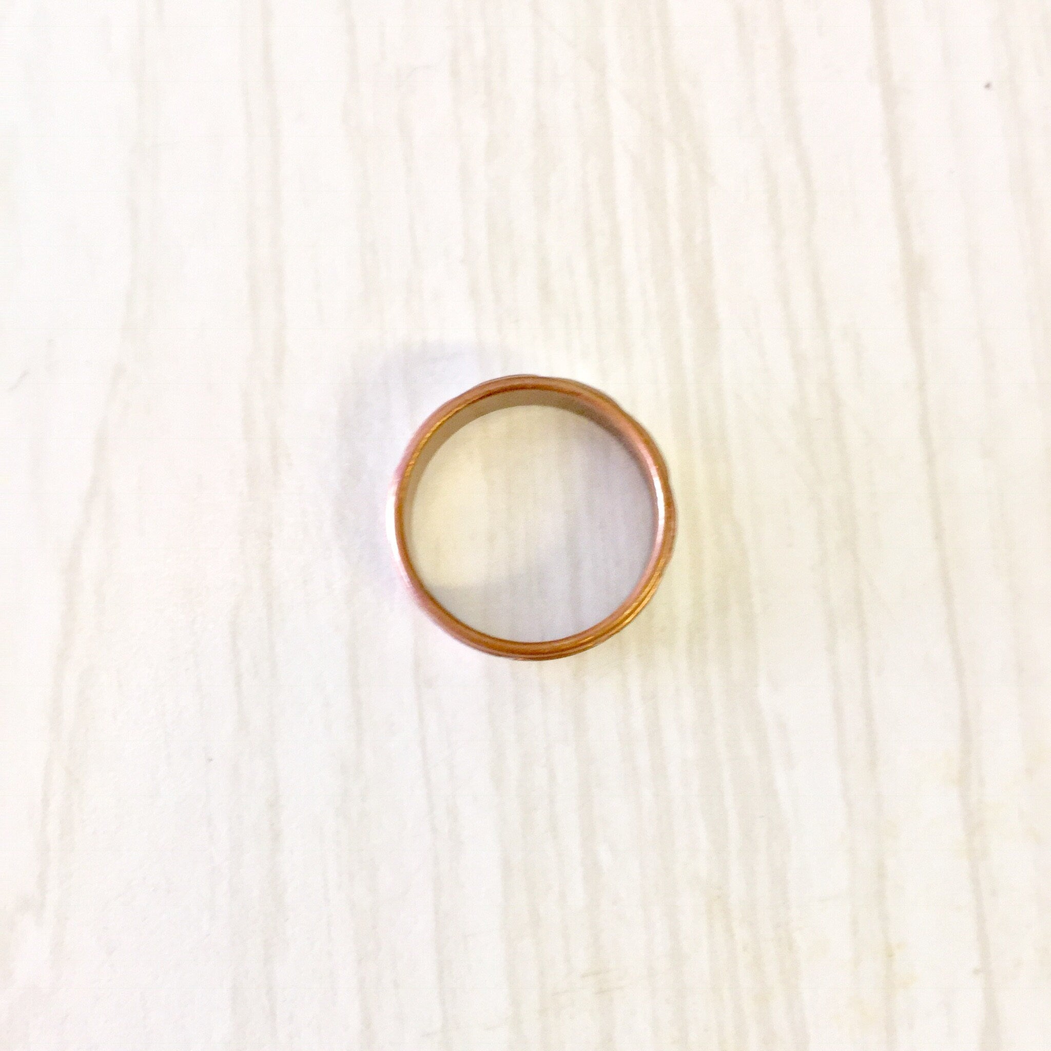 Vintage Copper Ring, Vintage Jewlery, Blue Enamel, Tribal Design, Triangle Design, Zig Zag, Copper and Blue, Band Ring, Wedding Band,