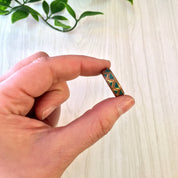 Vintage Copper Ring, Vintage Jewlery, Blue Enamel, Tribal Design, Triangle Design, Zig Zag, Copper and Blue, Band Ring, Wedding Band,