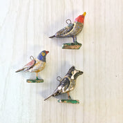 Paper Mache Beads, Bird Beads, Arts and Crafts, Jewelry Making, Birds, Necklace, Bracelet, Red, Blue, Yellow, Brown, Crafting, Small Beads