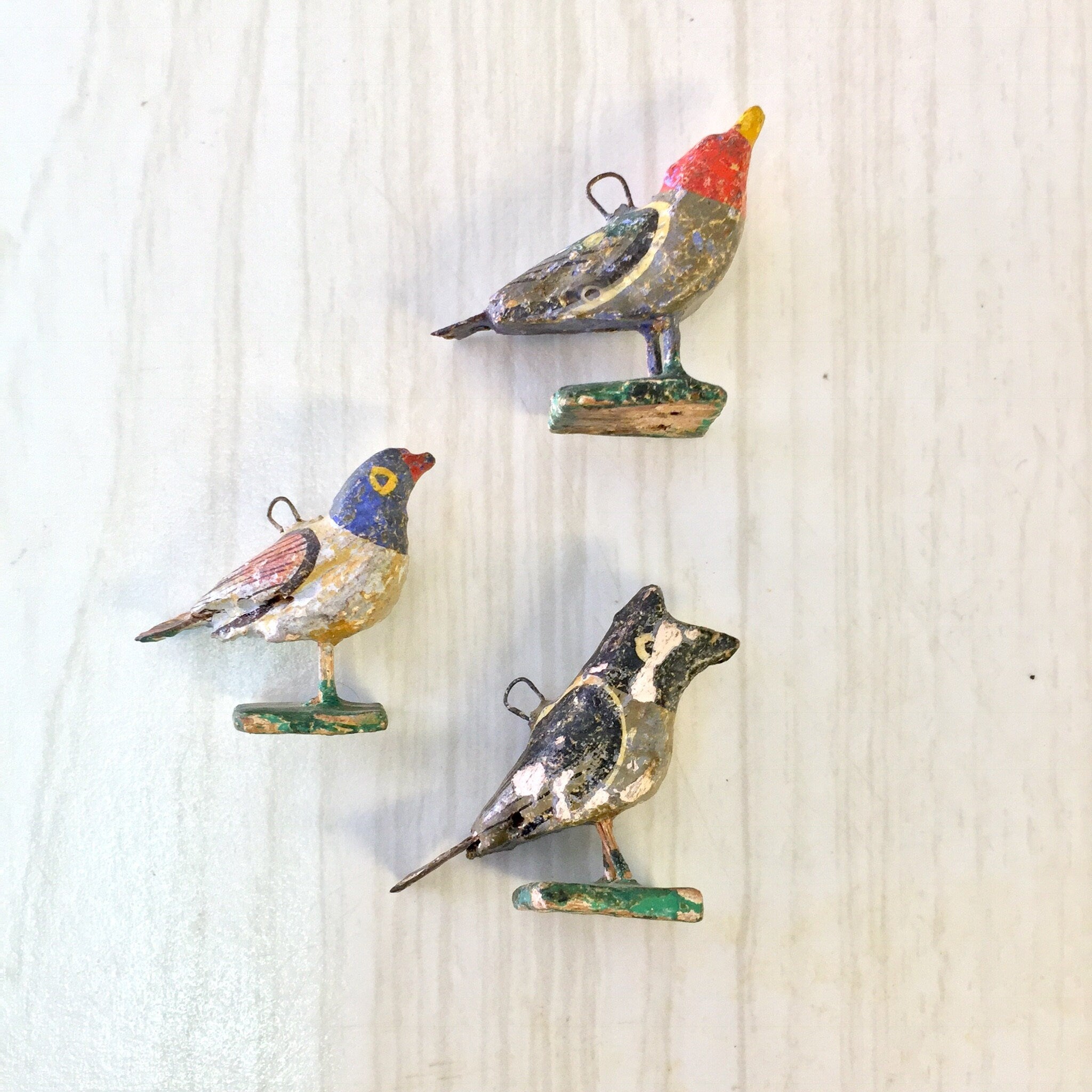Paper Mache Beads, Bird Beads, Arts and Crafts, Jewelry Making, Birds, Necklace, Bracelet, Red, Blue, Yellow, Brown, Crafting, Small Beads