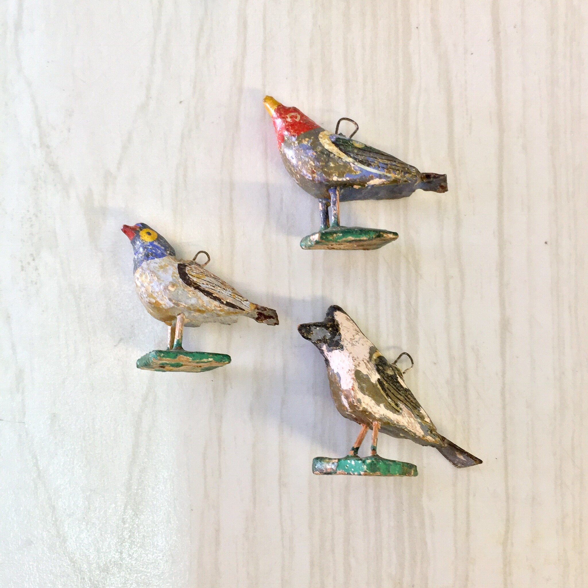Paper Mache Beads, Bird Beads, Arts and Crafts, Jewelry Making, Birds, Necklace, Bracelet, Red, Blue, Yellow, Brown, Crafting, Small Beads