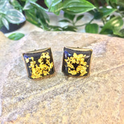 Vintage Cufflinks, Mensear, Suit Accessories, Gold Cufflinks, Black, Gold, Yellow, Gift for Dad, Groom, Groomsman, Square Cufflinks, Bubble