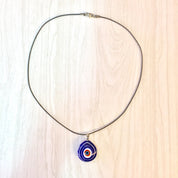 Evil Eye Necklace, Evil Eye Pendant, Vintage Evil Eye, Glass Pendant, Blue, Red, White, Vintage Necklace, Vintage Jewelry, Evil Eye