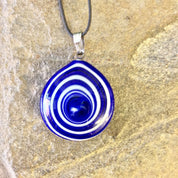 Evil Eye Necklace, Evil Eye Pendant, Vintage Evil Eye, Glass Pendant, Blue, Red, White, Vintage Necklace, Vintage Jewelry, Evil Eye