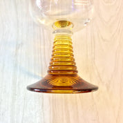 Vintage Roemer Wine Glasses, Tasting Glasses, Crystal Glasses, Yellow, Wine Tasting, Yellow Glasses, Vintage Barware, Set of Five, Goblet