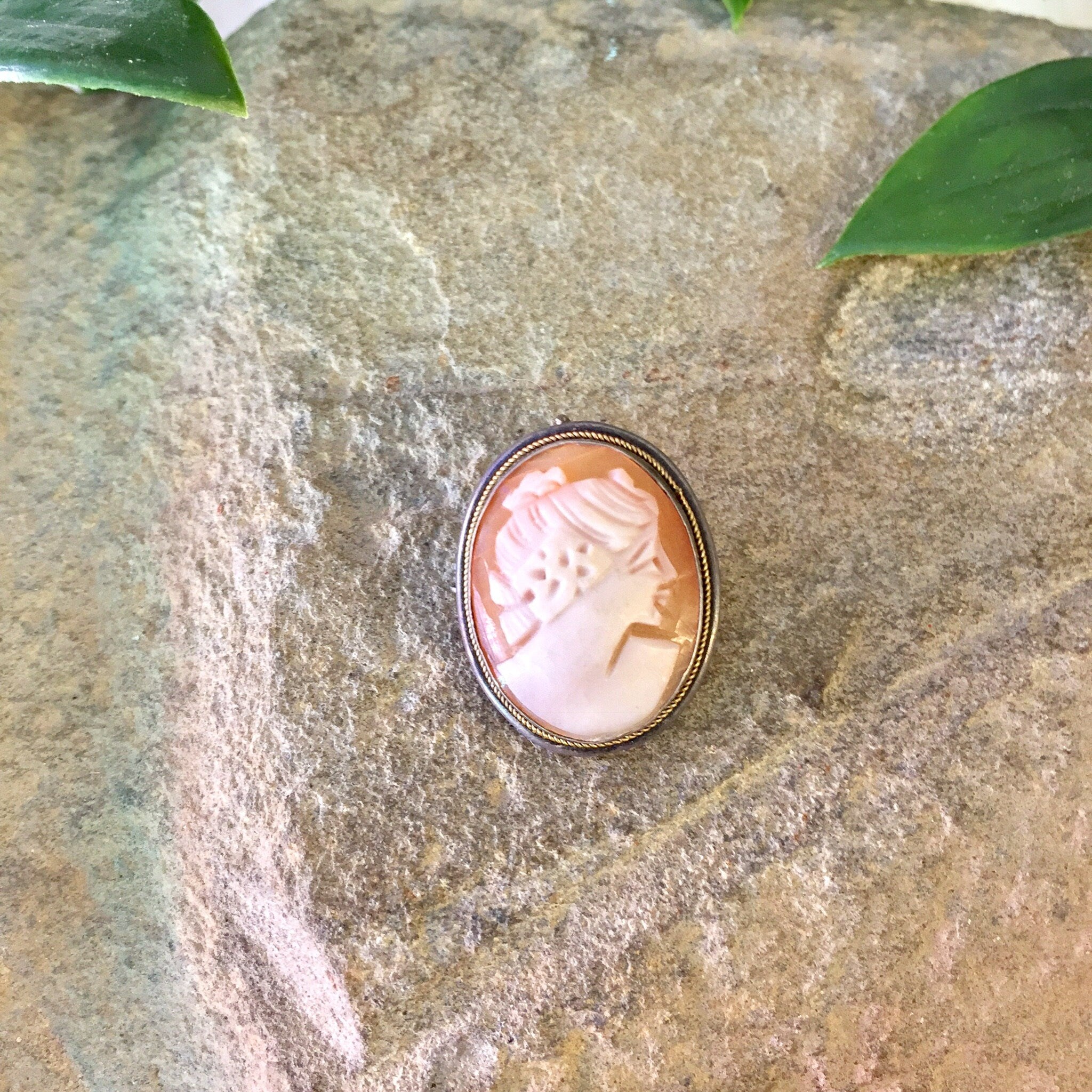 Vintage Cameo, Cameo Brooch, Cameo Pendant, Vintage Necklace, Vintage Jewelry, Sterling Silver, Victorian Jewelry, Cameo Pin, Orange, White